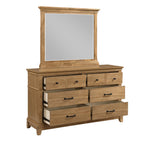 00-3907-4PC 4 pc Sunstone honey oak finish wood rustic paneled headboard queen bed set