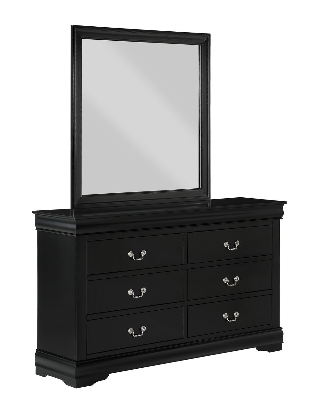 B3950 4 pc Louis Philip black finish wood sleigh queen bedroom set