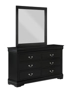B3950 4 pc Louis Philip black finish wood sleigh queen bedroom set