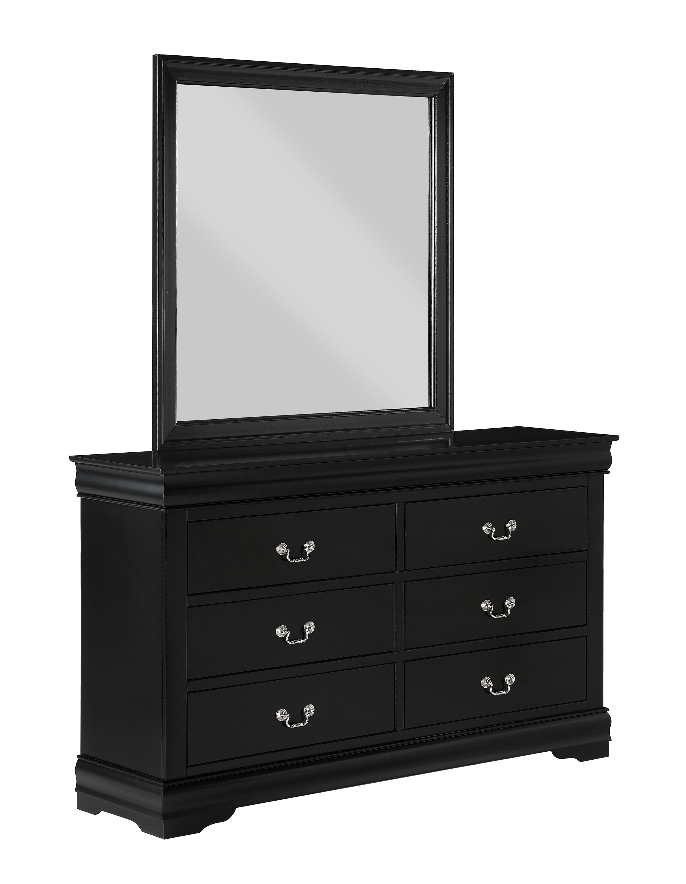 B3950 4 pc Louis Philip black finish wood sleigh queen bedroom set