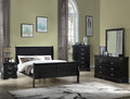 B3950 4 pc Louis Philip black finish wood sleigh queen bedroom set