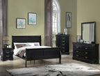 B3950 4 pc Louis Philip black finish wood sleigh queen bedroom set