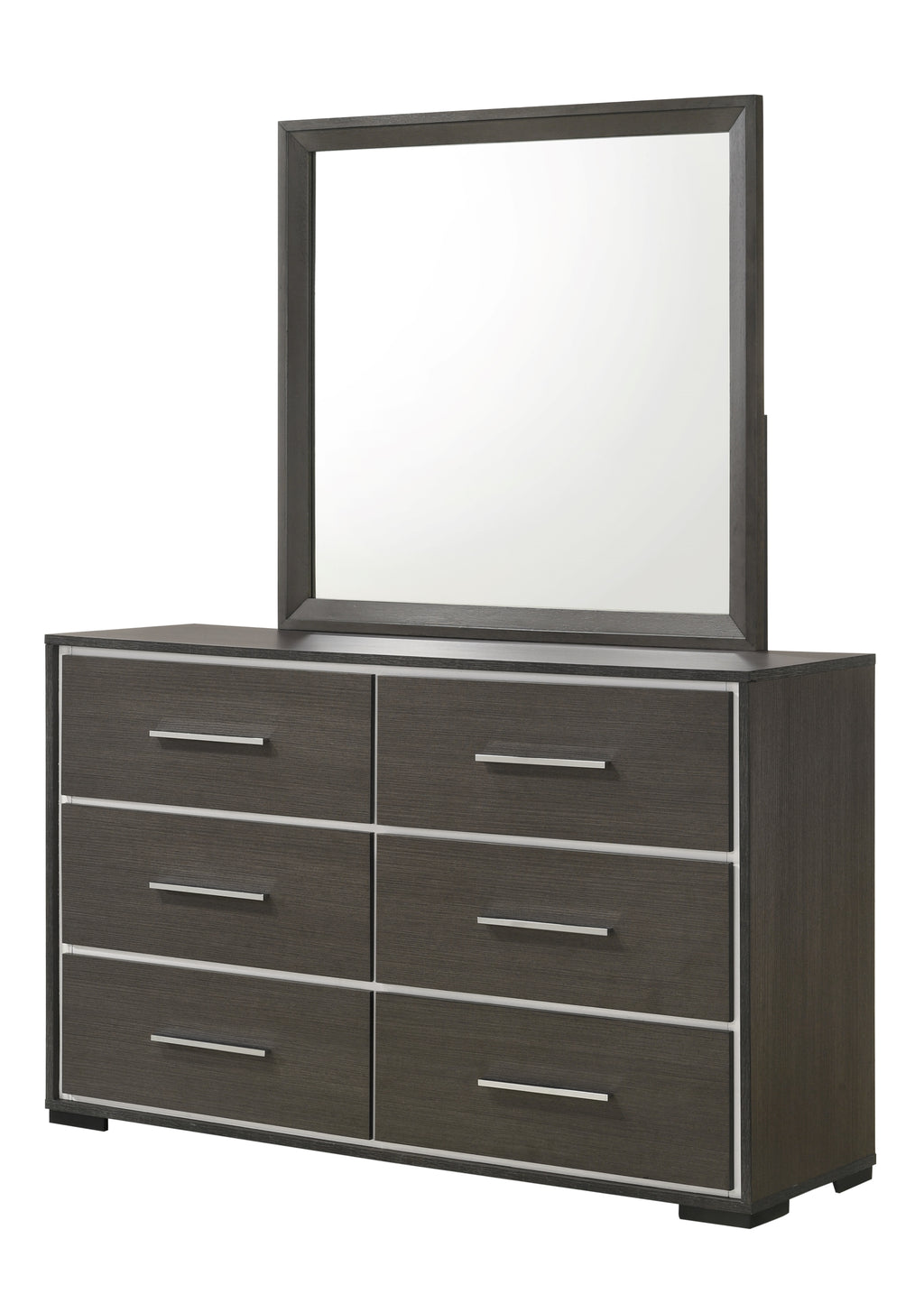 B4100 4 pc Sharpe grey finish wood tufted tufted headboard modern queen bedroom set