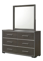 B4100 4 pc Sharpe grey finish wood tufted tufted headboard modern queen bedroom set