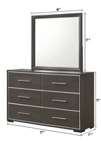 B4100 4 pc Sharpe grey finish wood tufted tufted headboard modern queen bedroom set