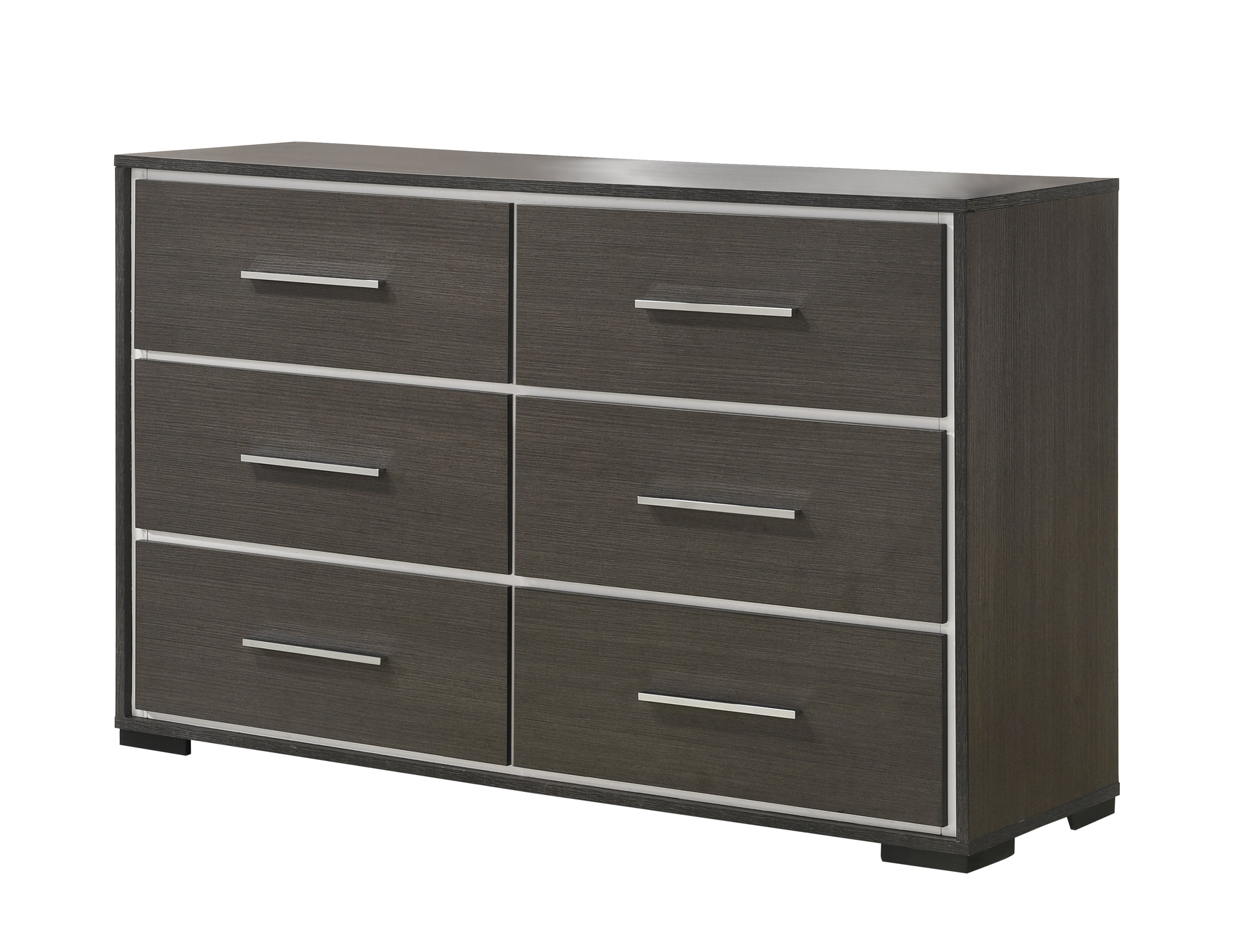 B4100 4 pc Sharpe grey finish wood tufted tufted headboard modern queen bedroom set