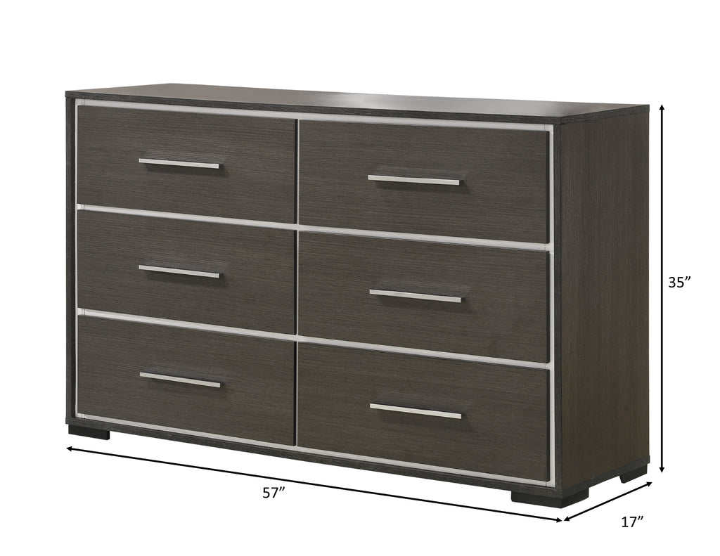 B4100 4 pc Sharpe grey finish wood tufted tufted headboard modern queen bedroom set