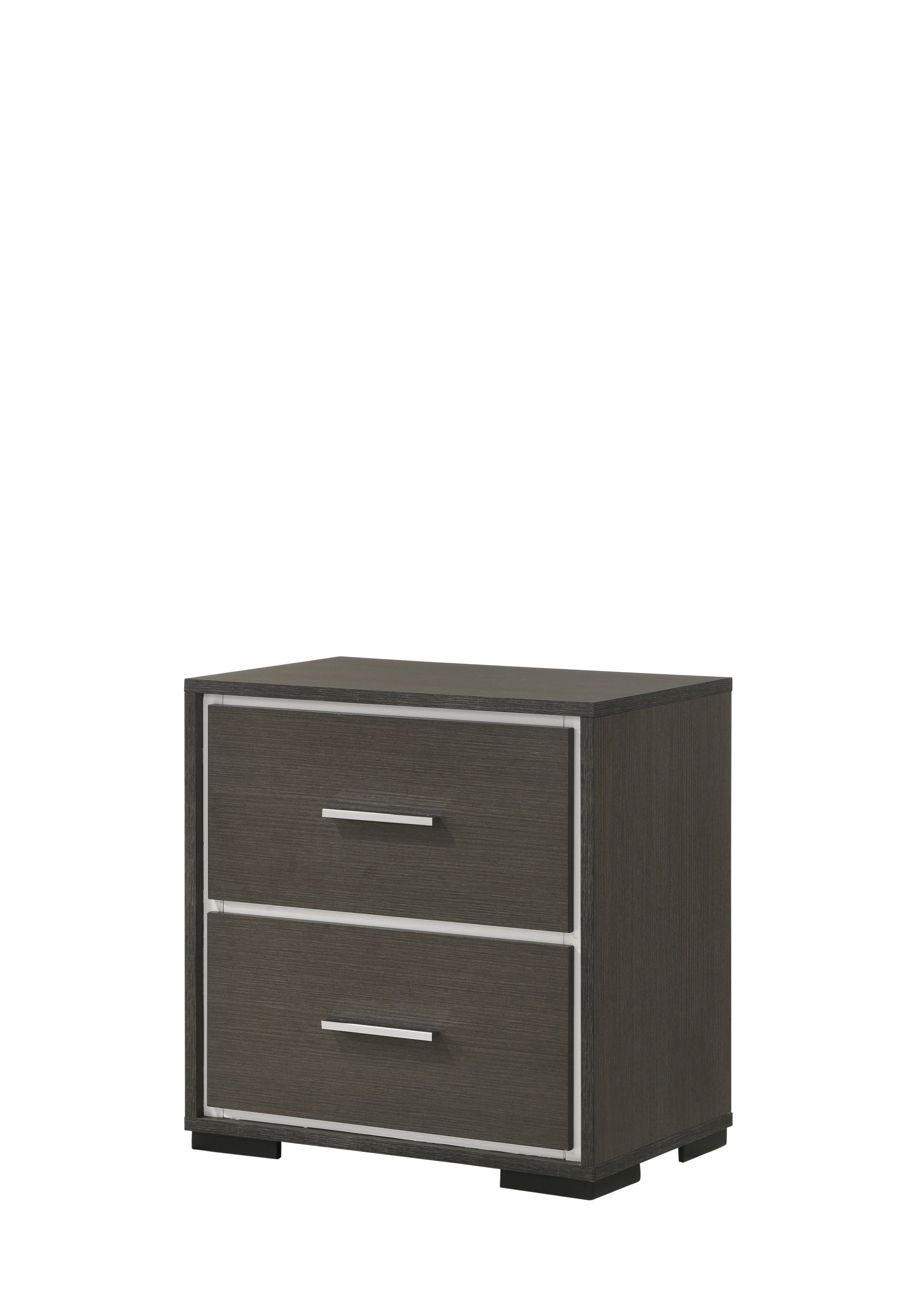 B4100 4 pc Sharpe grey finish wood tufted tufted headboard modern queen bedroom set