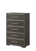 B4100 4 pc Sharpe grey finish wood tufted tufted headboard modern queen bedroom set