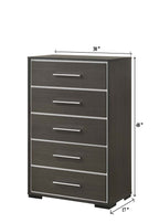 B4100 4 pc Sharpe grey finish wood tufted tufted headboard modern queen bedroom set