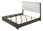 B4100 4 pc Sharpe grey finish wood tufted tufted headboard modern queen bedroom set