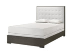 B4100 4 pc Sharpe grey finish wood tufted tufted headboard modern queen bedroom set