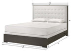 B4100 4 pc Sharpe grey finish wood tufted tufted headboard modern queen bedroom set