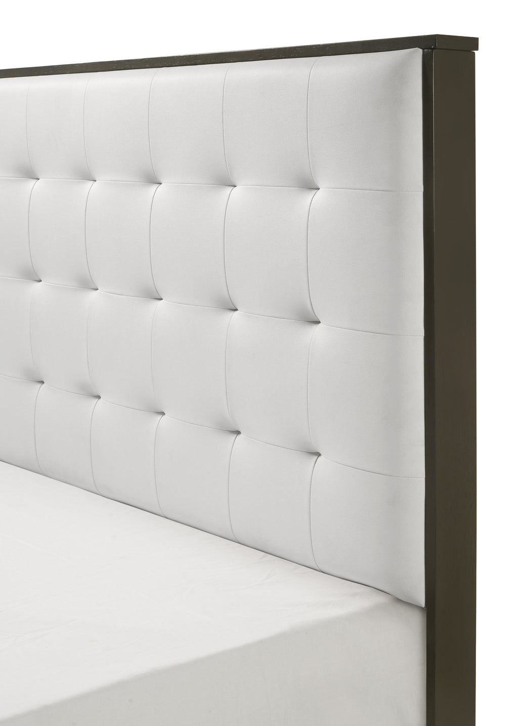 B4100 4 pc Sharpe grey finish wood tufted tufted headboard modern queen bedroom set
