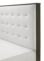 B4100 4 pc Sharpe grey finish wood tufted tufted headboard modern queen bedroom set