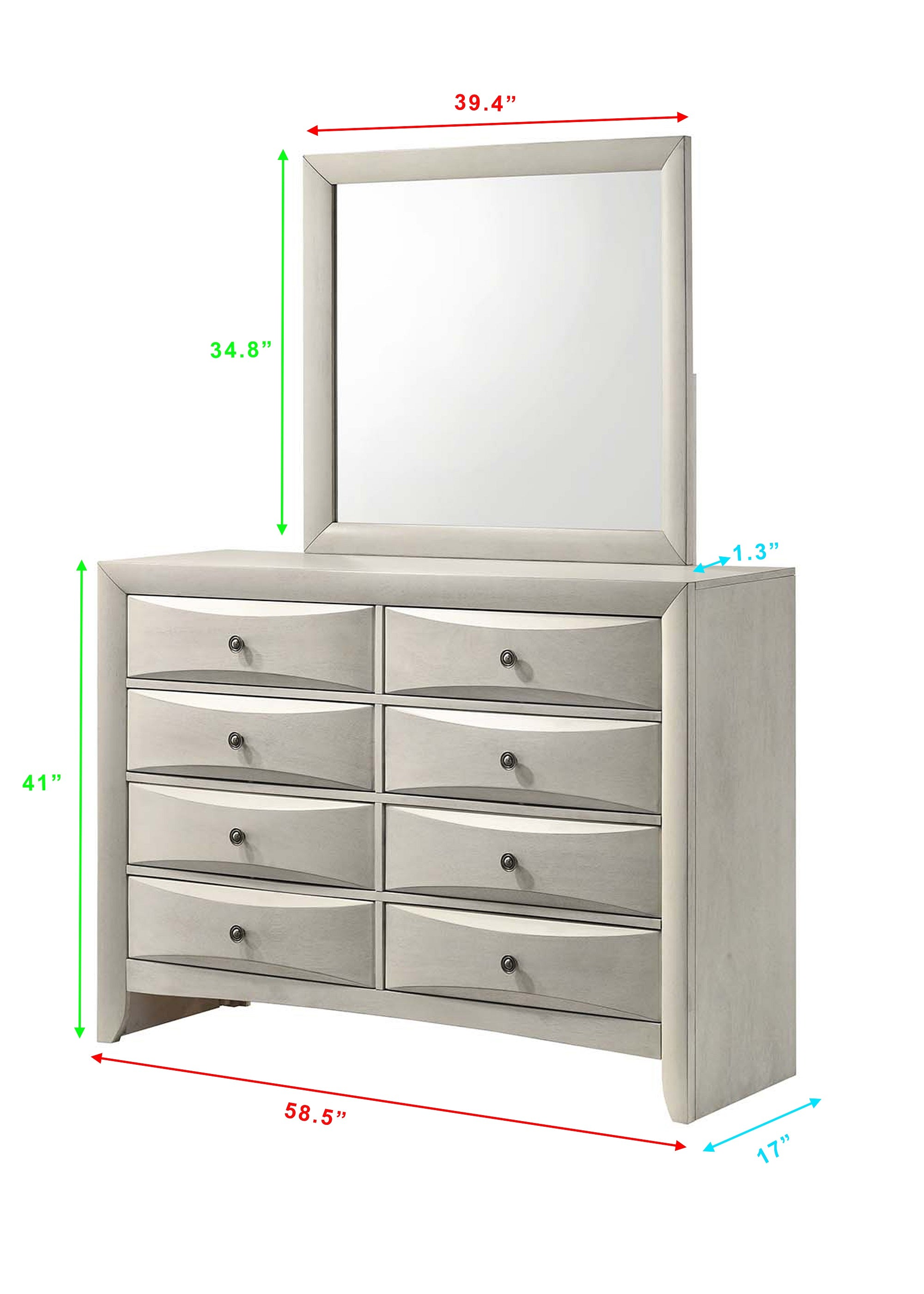 Emily 4-Piece White Wash Wood Storage Headboard Queen Captain's Bedroom Set with Drawers – B4255