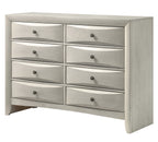 Emily 4-Piece White Wash Wood Storage Headboard Queen Captain's Bedroom Set with Drawers – B4255