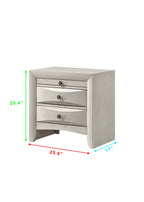 Emily 4-Piece White Wash Wood Storage Headboard Queen Captain's Bedroom Set with Drawers – B4255