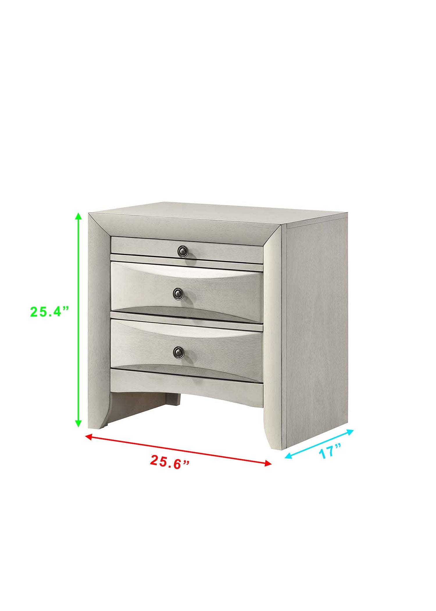Emily 4-Piece White Wash Wood Storage Headboard Queen Captain's Bedroom Set with Drawers – B4255