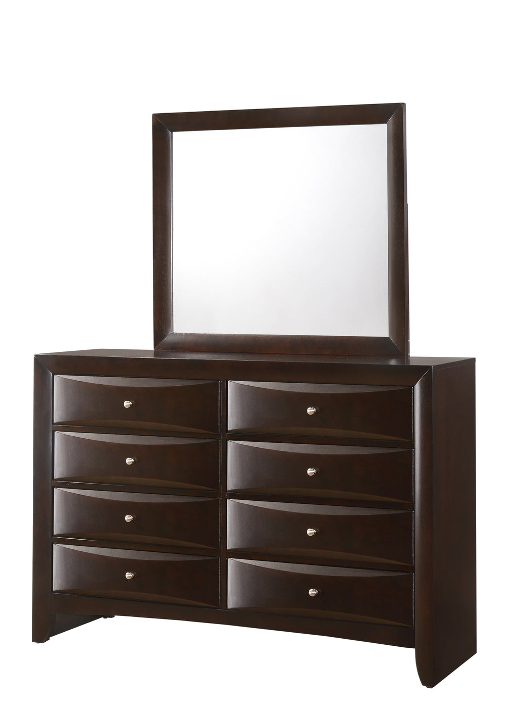 B4265 4 pc A & J Homes studios emily dark cherry wood finish design headboard queen bedroom set with storage drawers