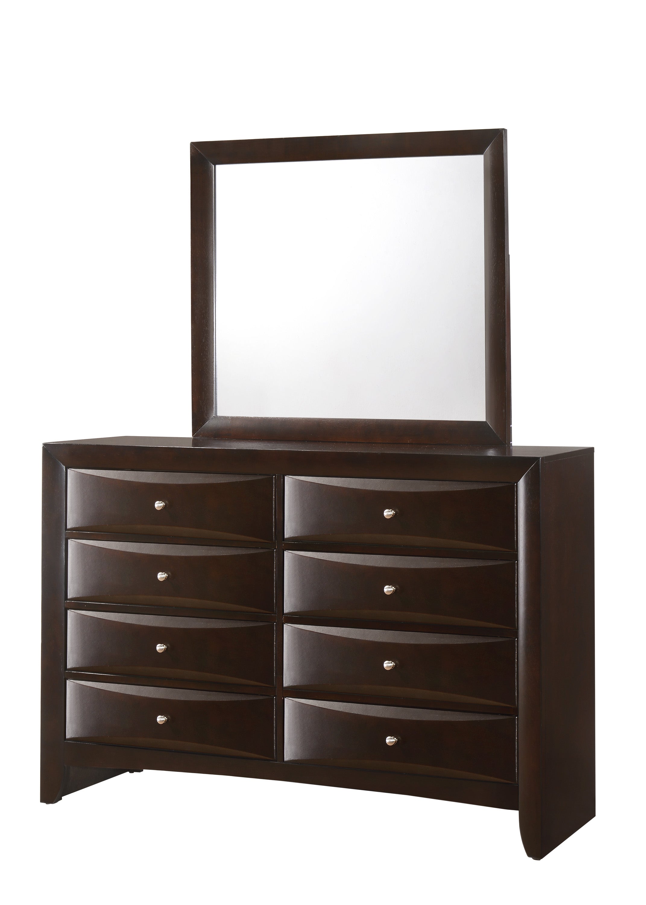 B4265 4 pc A & J Homes studios emily dark cherry wood finish design headboard queen bedroom set with storage drawers