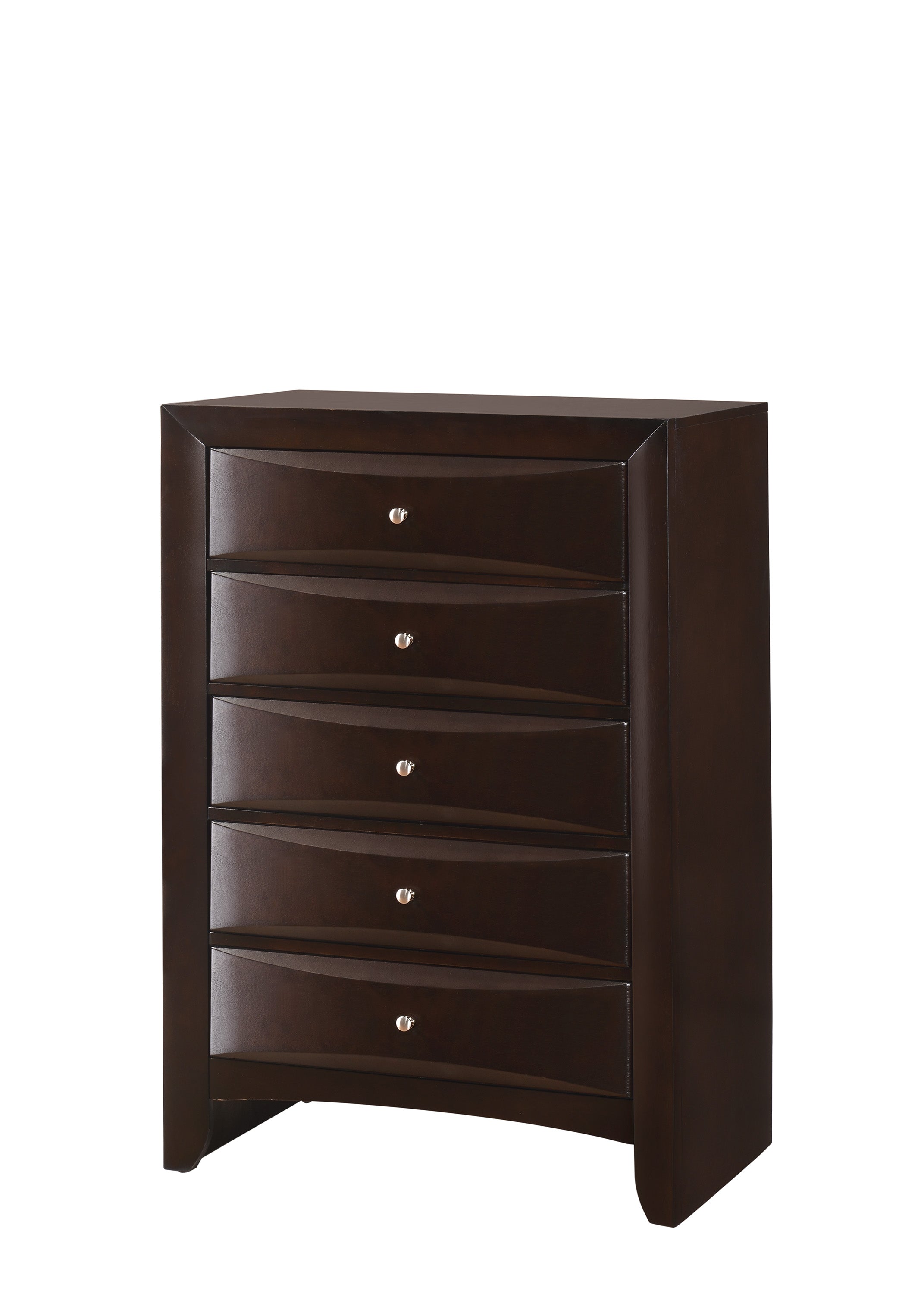 B4265 4 pc A & J Homes studios emily dark cherry wood finish design headboard queen bedroom set with storage drawers
