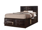 B4265 4 pc A & J Homes studios emily dark cherry wood finish design headboard queen bedroom set with storage drawers