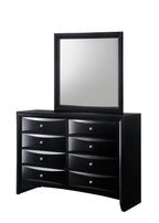 B4285 4 pc A & J Homes studios emily black wood finish design headboard queen bedroom set with storage drawers