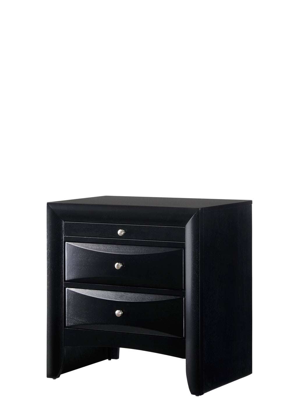 B4285 4 pc A & J Homes studios emily black wood finish design headboard queen bedroom set with storage drawers
