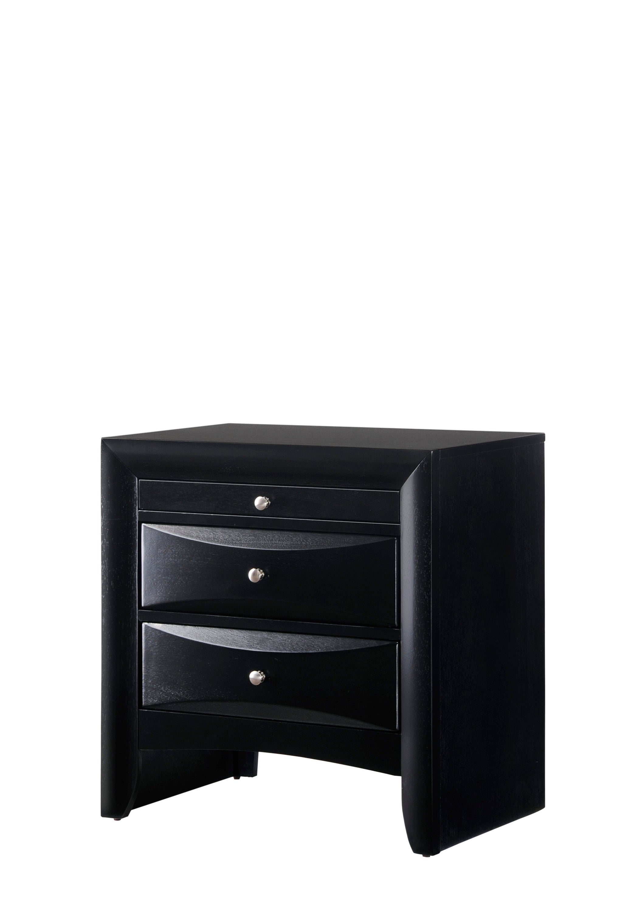 B4285 4 pc A & J Homes studios emily black wood finish design headboard queen bedroom set with storage drawers