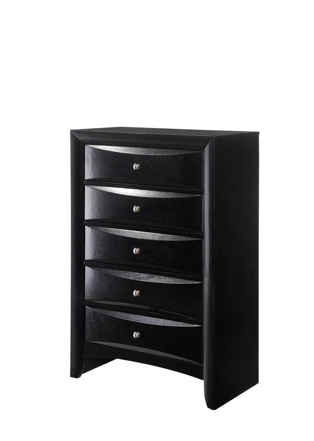 B4285 4 pc A & J Homes studios emily black wood finish design headboard queen bedroom set with storage drawers