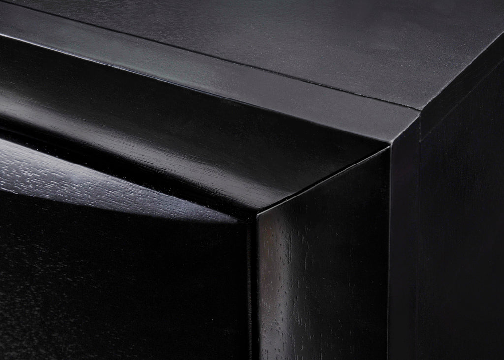 B4285 4 pc A & J Homes studios emily black wood finish design headboard queen bedroom set with storage drawers