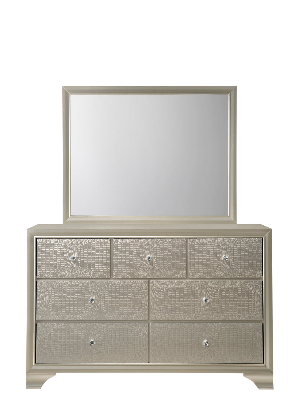 B4300 4 pc Lyssa champagne wood finish wood queen LED bedroom set