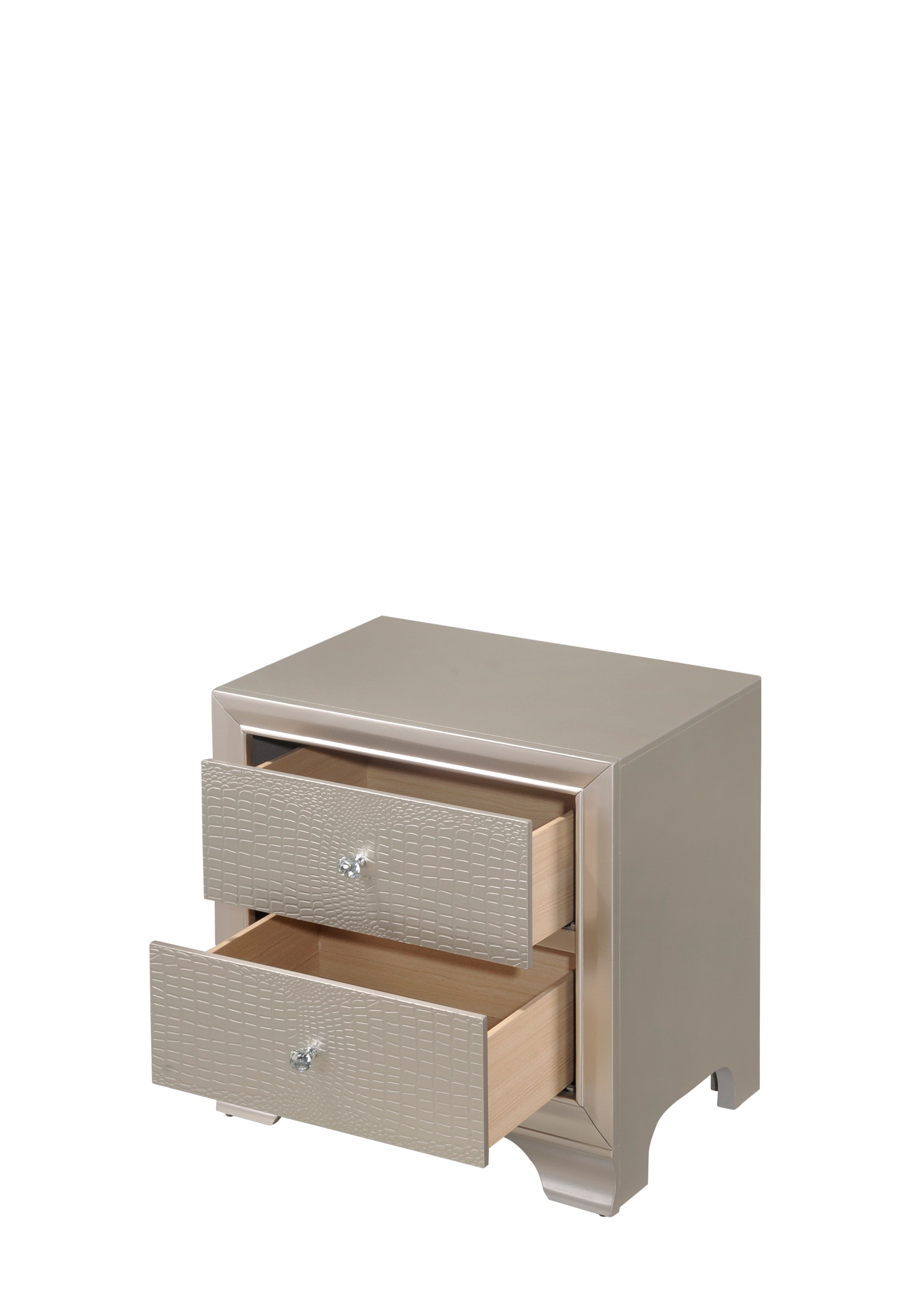 B4300 4 pc Lyssa champagne wood finish wood queen LED bedroom set