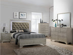 B4300 4 pc Lyssa champagne wood finish wood queen LED bedroom set