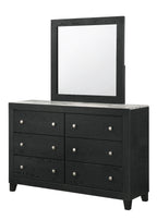 Cadence 4-Piece Dark Wood Queen Bedroom Set with Faux Marble Tops – B4511