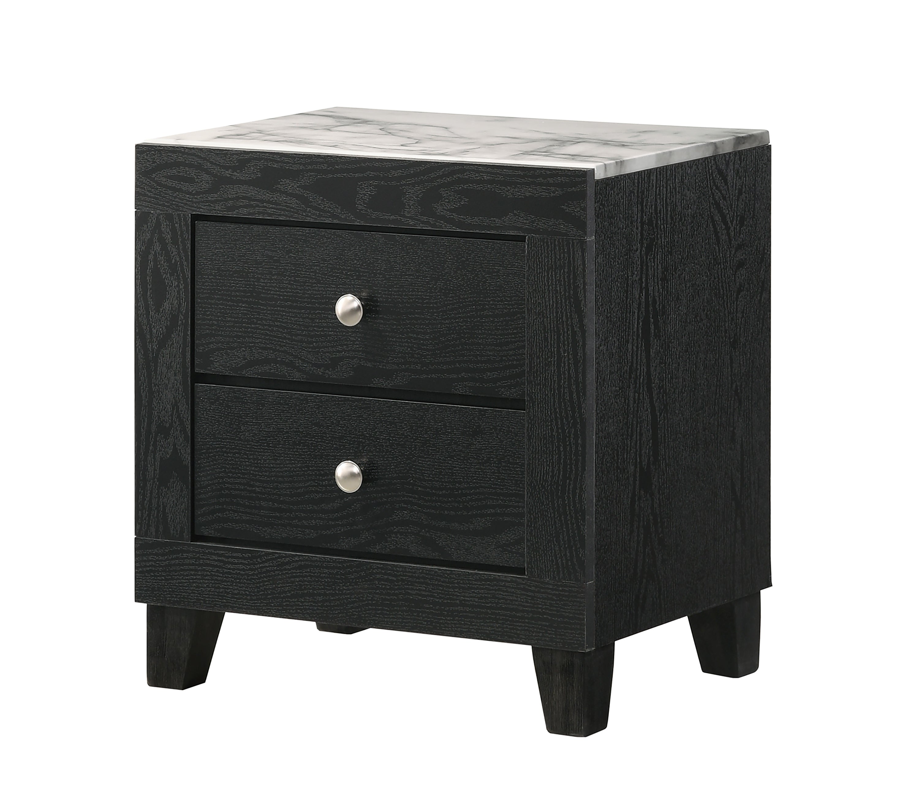 B4511 4 pc Cadence dark finish wood queen bedroom set faux marble tops