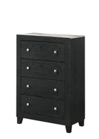 B4510 4 pc Red barrell studio cadence black finish wood storage headboard with lights queen bedroom set