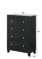 Cadence 4-Piece Dark Wood Queen Bedroom Set with Faux Marble Tops – B4511