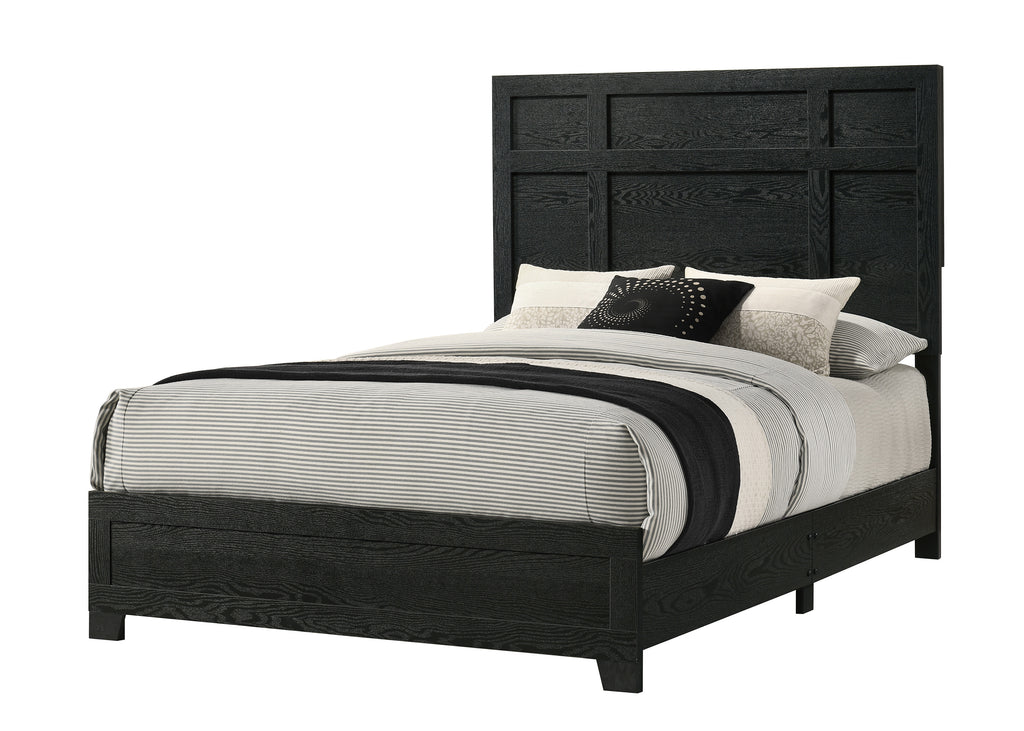 Cadence 4-Piece Dark Wood Queen Bedroom Set with Faux Marble Tops – B4511