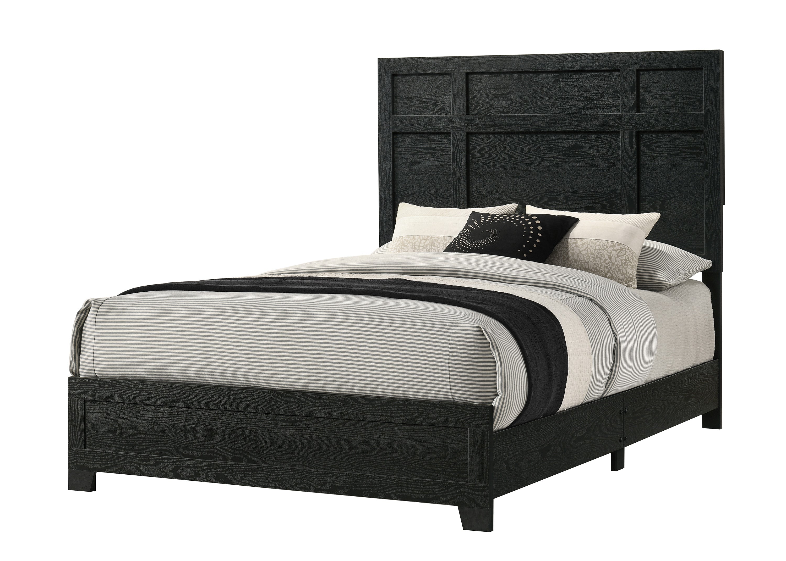 B4511 4 pc Cadence dark finish wood queen bedroom set faux marble tops