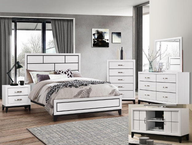 B4610 4 pc A & J Homes studio Akerson philip chalk panel look wood grain queen bedroom set