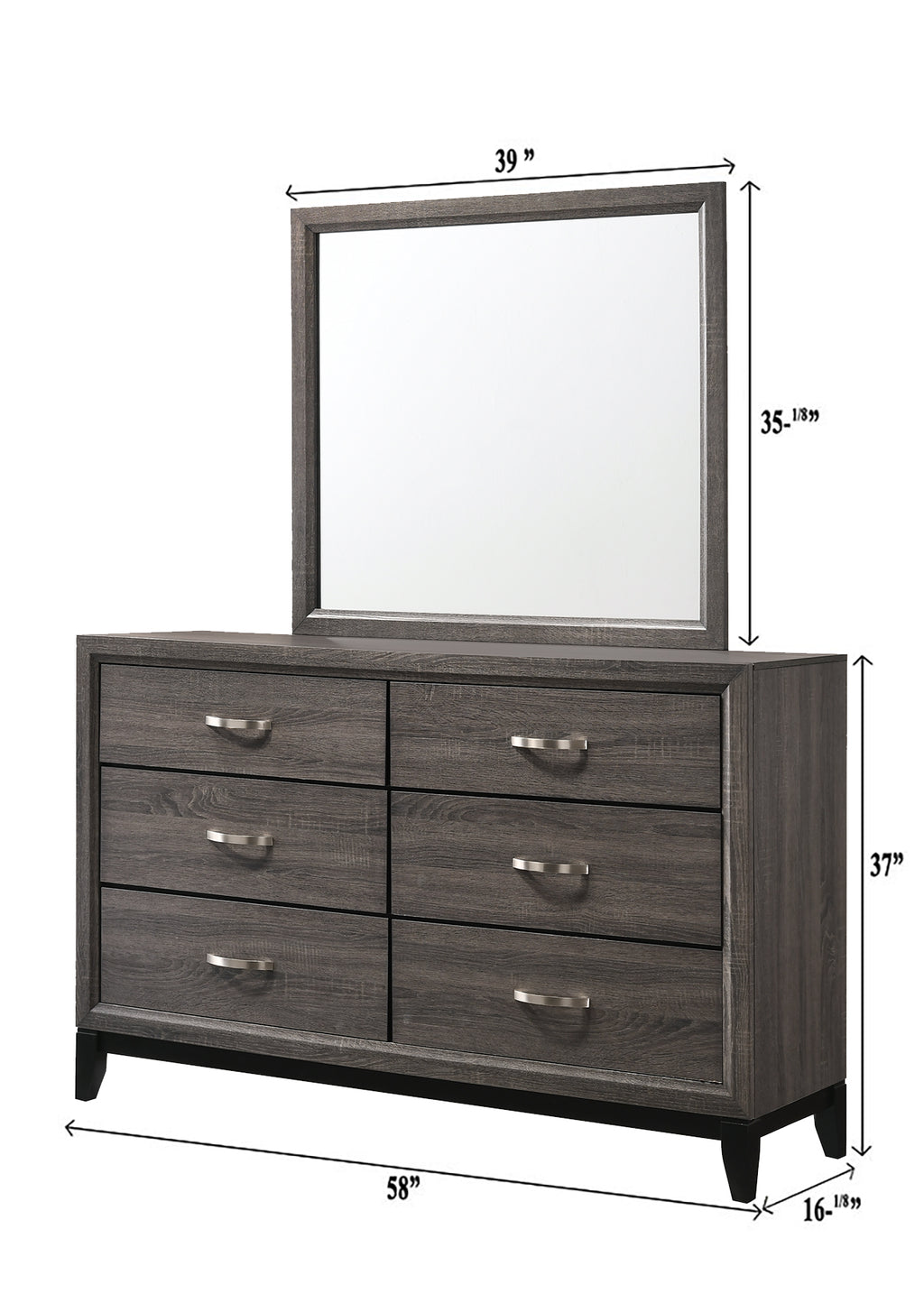 B4620 4 pc Akerson gray panel look wood grain queen bedroom set