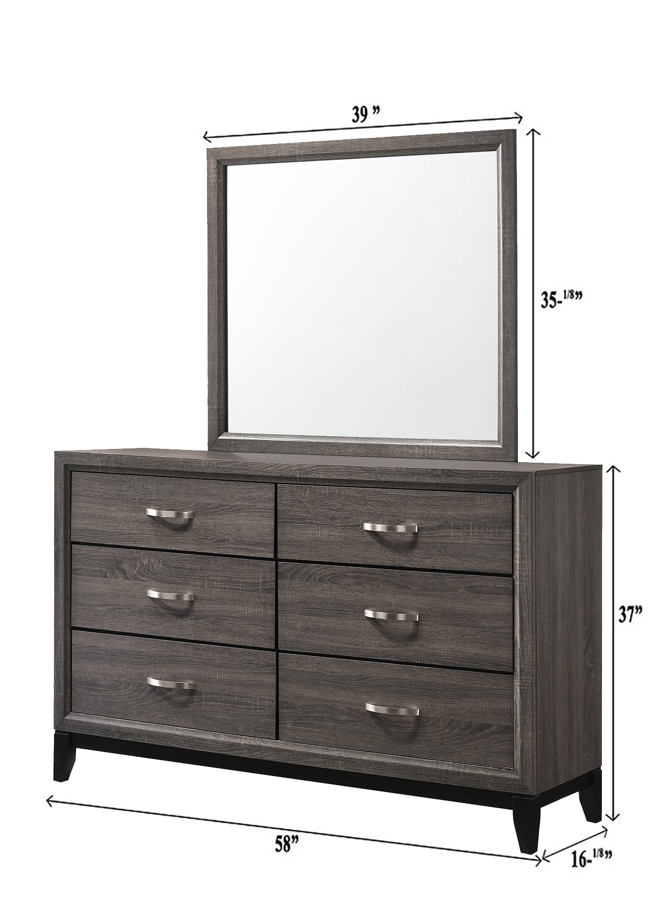 B4620 4 pc Akerson gray panel look wood grain queen bedroom set