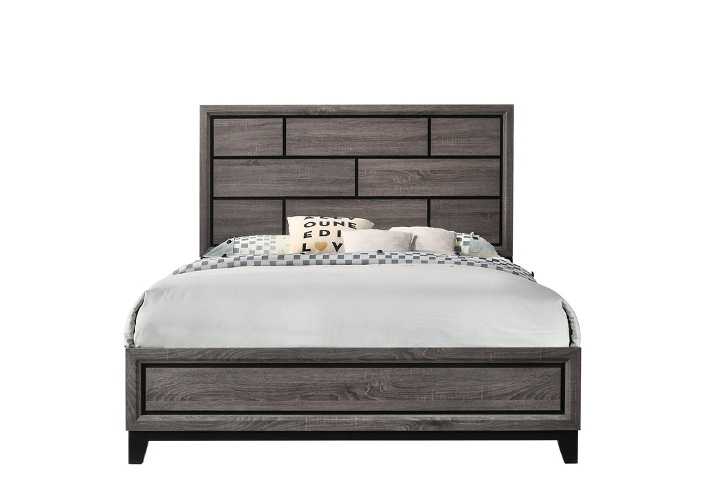 B4620 4 pc Akerson gray panel look wood grain queen bedroom set