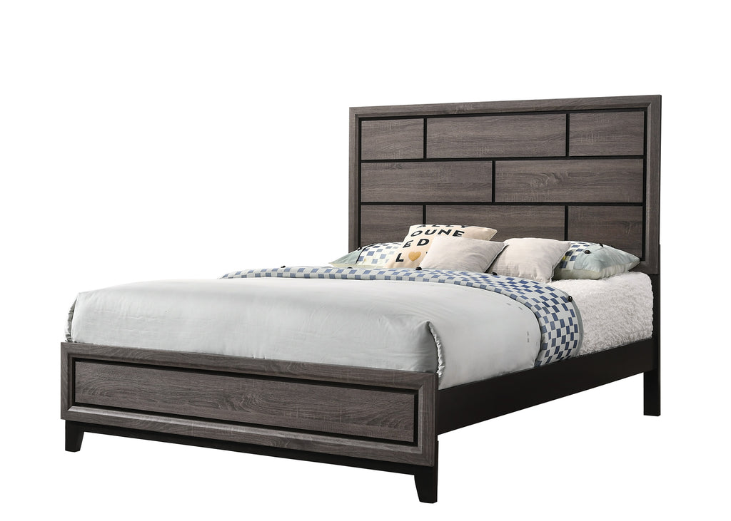 B4620 4 pc Akerson gray panel look wood grain queen bedroom set
