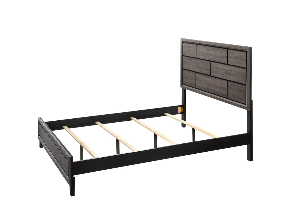 B4620 4 pc Akerson gray panel look wood grain queen bedroom set