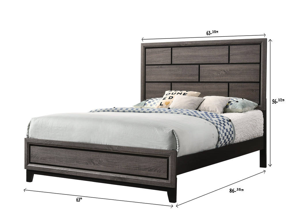 B4620 4 pc Akerson gray panel look wood grain queen bedroom set