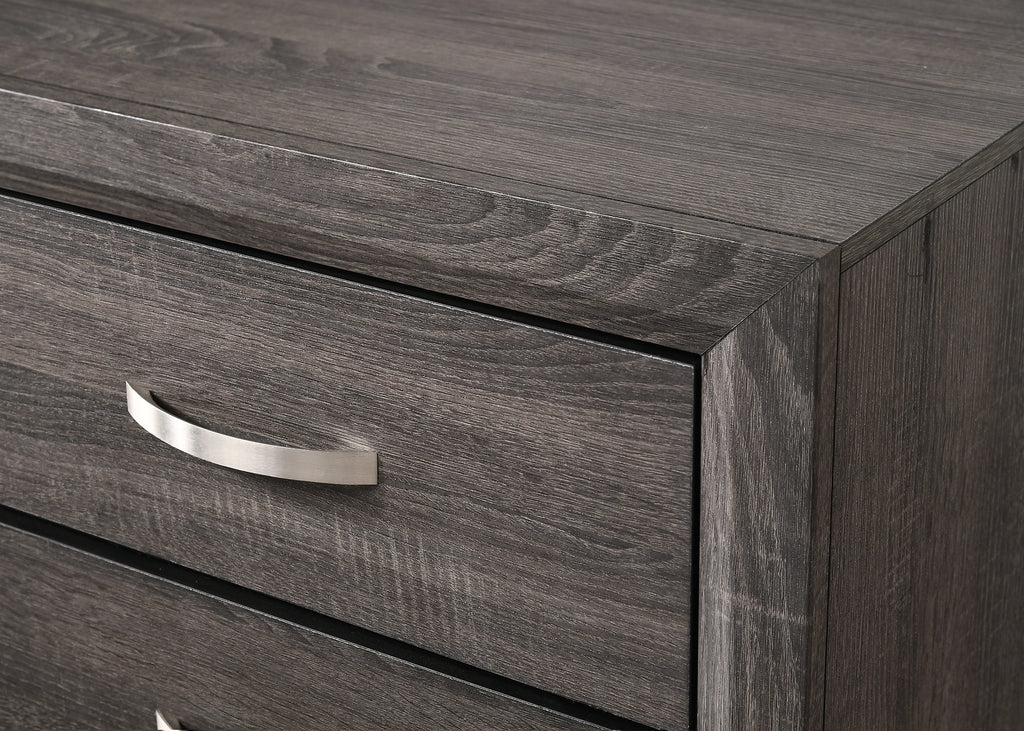 B4620 4 pc Akerson gray panel look wood grain queen bedroom set