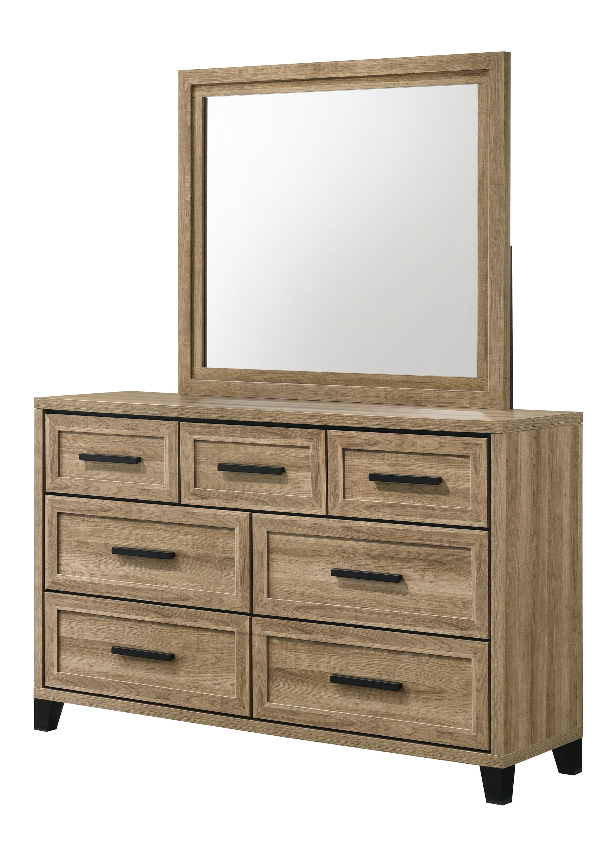 Jameson 4-Piece Natural Wood Panel Grain Queen Bedroom Set – B4690